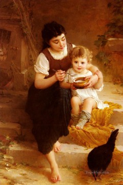 エミール・ムニエ Painting - La Grande Soeur アカデミックリアリズムの少女 エミール・ムニエ